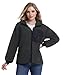 Mnking Damen Fleecejacke mit Kapuze Dicke Warme Polar Fleece Jacke Winter Full Zip Hoodie Winddicht Winterjacke für Outdoor Laufen Wandern Ski FS5563W-Grey-S