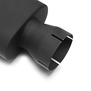 A-KARCK Square Exhaust Tip 3" Inlet, Black Coating Rectangle Exhaust Tailpipe Tip 3" x 5.5" Outlet 9.5" Long, Clamp on Design