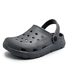 Cubufly Kids Clogs Boys Girls Garden Water Shoes Toddler Slip On Slides Sandals Indoor Outdoor Pool Beach Slipper Darkgray