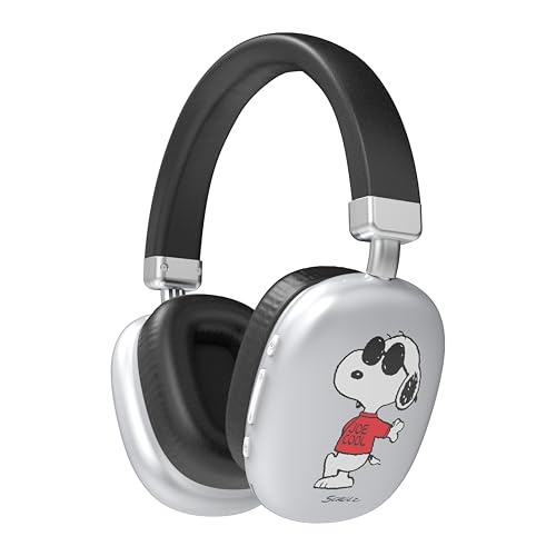 Image of SOAR Peanuts Active Noise Cancelling Wireless Headphones Silver- Snoopy