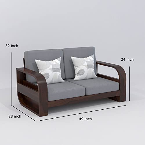 Image of Wooden 7 Seater Sofa Set for Living Room | Seven Seater Sofa for Office & Lounge | 3+2+2 Seater Sofa Sets for Home | Sheesham Wood (3+2+2 Seater,Walnut Finish)
