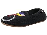  HAFLINGER Damen Hausschuhe Slipper Dakota Charly-Radl 483123, Größe:36 EU, Farbe:Schwarz