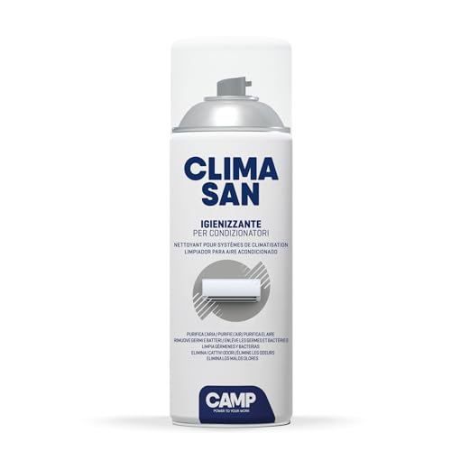 CAMP Climasan Limpiador – Limpiador Aire Acondicionado Casa, Spray para Climatizador Ideal para Remover Gérmenes y Bacterias, Limpieza Aire Acondicionado a Acción Purificadora, Made in Italy, 400 ml