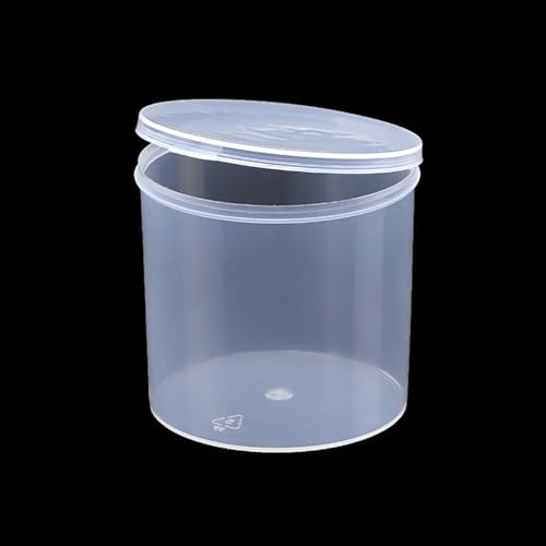 Image of 6 Pcs Clear Plastic Round Storage Jars (8.45 oz), D3.03 x H3.03 Inch Bead Storage Containers, Empty Round Transparent Plastic Bead Box for Small Items, Crafts, Jewelry, Hardware