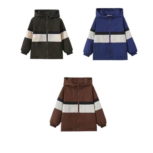 Boys Zip up Hoodie Coats Thin Lightweight Striped Cute Jackets with Pockets Kids Toddler Fall Casual Outwear Tops4