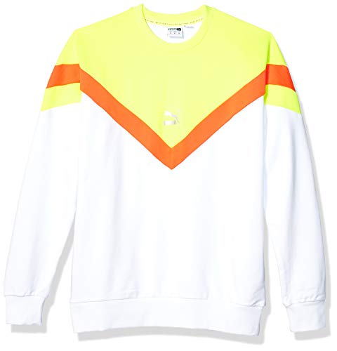 PUMA Men's Iconic MCS Crew Sweatshirt, White, L