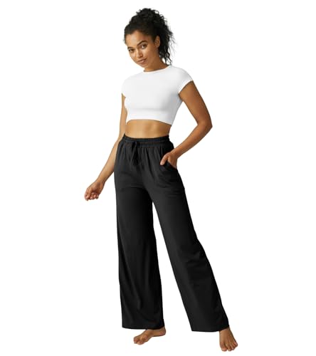 Wide Leg Pants Women Modal Lounge Pajamas Sweatpants Drawstring High Waisted Pants with Pockets2
