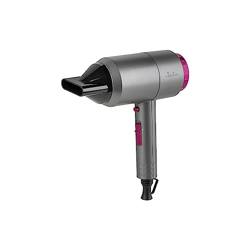 Jata SC43B Secador de Pelo Compacto con Dos potencias, Concentrador de Aire extraplano, 2000 W, Pulsador de Fase fría instantánea, Filtro Posterior extraíble, Ligero y ergonómico