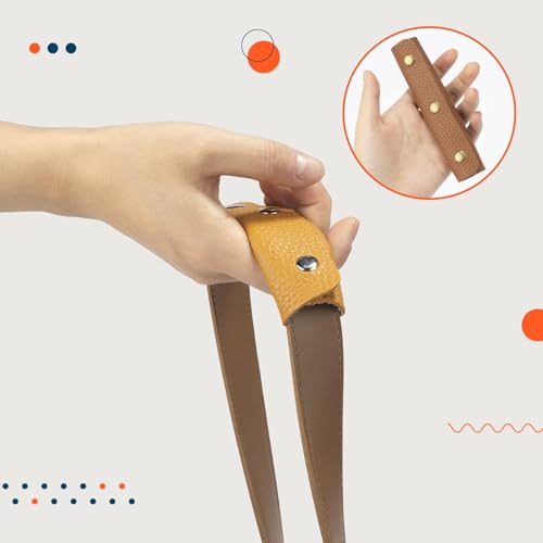 IUAQDP 2-Piece Handbag Handle Wrap Cover, Luggage Grip Protector Saddle with Brass Clasp, Soft Purse Strap Pad Identifier for Shopping, Travel, Suitcase, Tote Bag Wallet, Black3