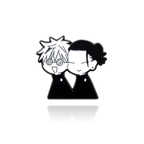 Gojo & Geto Anime Enamel Pin - Cute Chibi Style JJK Brooch for Fans and Collectors - Perfect for Cosplay Bags Jackets and Gifts