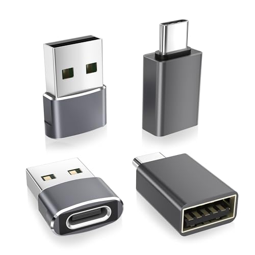 Basesailor USB to USB C Adapter with C Male to 3.0 Female Charger 4P,Thunderbolt 4 OTG Converter for MacBook,iWatch 8 7,iPhone 14 13 12 Plus Pro Max Mini,Samsung Galaxy S24 S23 23,iPad Air,AirPods