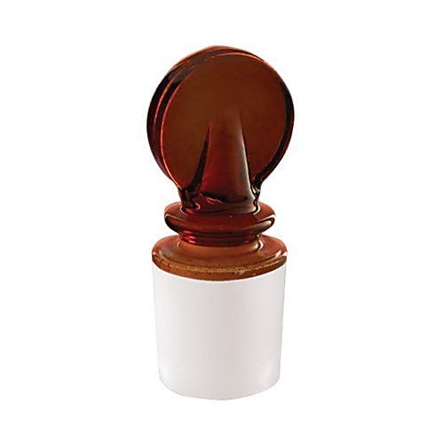 Borosil® Amber Solid Penny Head Glass Stopper with Interchangeable Ground Joint 12/21, 20/CS