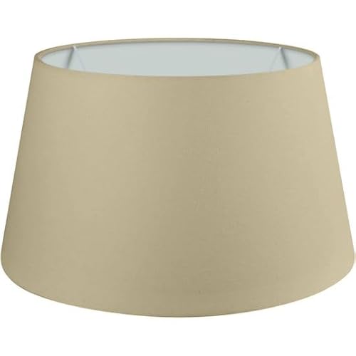 Wogati® Premium Lampenschirm | Größe: XXL | ØU:35cm | Farbe: Beige | E14/E27 | konisch | Baumwolle | für Stehlampen, Hängelampen, Tischlampen, Deckenlampen