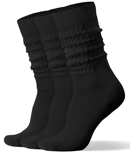 Womens Slouch Scrunch Socks Retro Knee High Soft Stack Chunky Cozy Boot Socks For Women Size 6-11