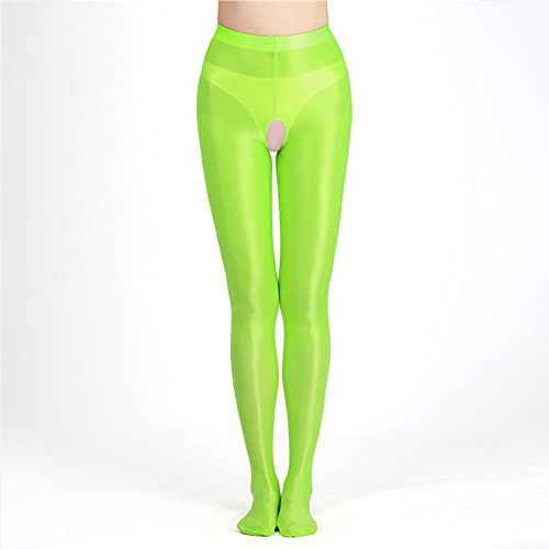 Image of cloudmall Women Sexy Semi Opaque Pantyhose Running Tights Yoga Leggings Oil Shiny Stocking