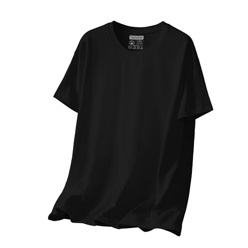 Camiseta de algodón puro,Black T-Shirt,sin patrón,se puede transferir con papel transfer,diseño personalizado, camiseta de tela cómoda,unisex (talla L,negra)