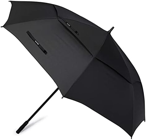 G4Free 72 Inch Huge Large Oversize Golf Umbrella Automatic Open Double Canopy Vented Windproof Stick Umbrellas, 6 Ft Heavy Duty Outdoor Doorman Umbrella Family Umbrella(Black)