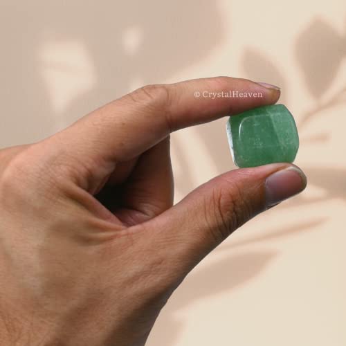 Image of Certified Green Aventurine Crystal Healing Tumbled Stone, Natural Polished Crystals for DIY Crafts, Manifestation, Meditation, Pooja Feng Shui and Reiki Healing (30 Grams)
