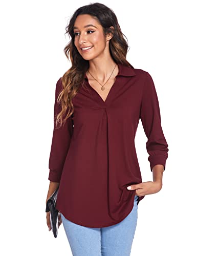 Image of Newchoice Womens 3 /4 Sleeve Shirts Business Casual Tops