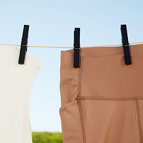 100 Pack Large Wooden Black Clothespins For Crafts, Diy Projects, Hanging Laundry, Bulk (4 In) #TOP2