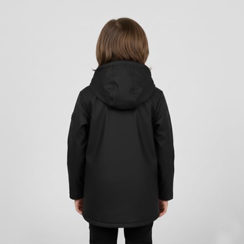 Image of Hunter Boys Plush Lined Rain Jacket - Waterproof Hooded Coat for Kids, Toddlers & Big Boys, Cold Weather Outerwear (2T-12)