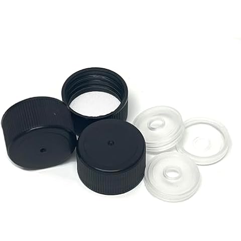 nicebottles Screw Caps & Reducer Fitments, 24/414, Black - Pack of 36 - Compatible with nicebottles 5oz & 10oz Woozy/Hot Sauce Bottles Cover