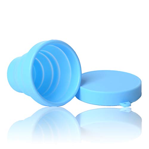 Menstrual Cup Holder Collapsible Silicone Cup Flexible to Clean Menstrual Cup Recyclable Camping Foldable Sterilizer Cup (Blue)