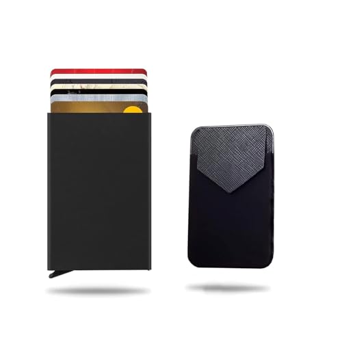 Image of Mart RFID Blocking Aluminum Card Holder Wallet - Slim Pop-Up Business & Credit Card Case with Money Pocket - Secure, Stylish & Minimalist Design for Men & Women