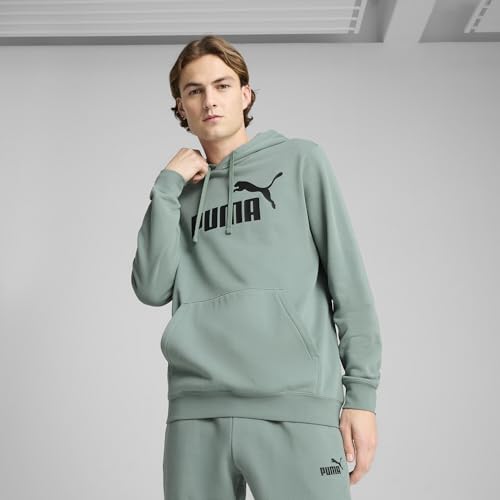 Image of Puma Cotton Men Ess Big Logo Hooded Neck Hoodie Fl (S) Mineral