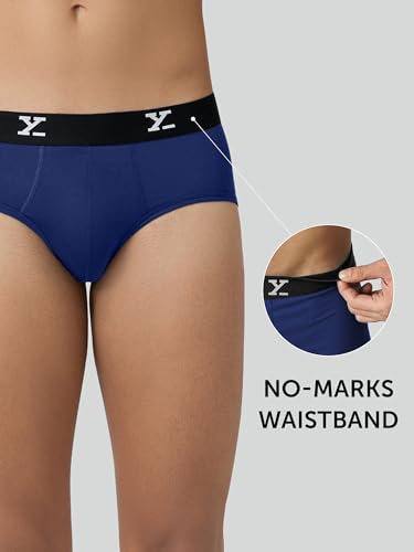 Image of XYXX Men's Ace Micromodal Regular Fit Solid Antimicrobial Briefs with No Marks Waistband (Pack of 2)
