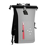 MotiveTech Bolsa Seca Impermeable de 25 L, Resistente Al Desgaste, de Gran Capacidad, para Kayak, Mochila Impermeable para Natación, Kayak Y Canoa, Gris