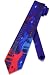 Men's Red & Blue Electric Guitar Rock and Roll Music Three Rooker Necktie Tie Neckwear
