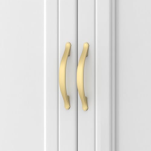 Image of Asidrama 10 Pack 3.75 Inch(96mm) Brushed Gold Kitchen Cabinet Handles Cabinet Pulls Kitchen Cabinet Hardware for Cupboard Drawer Pulls 2792