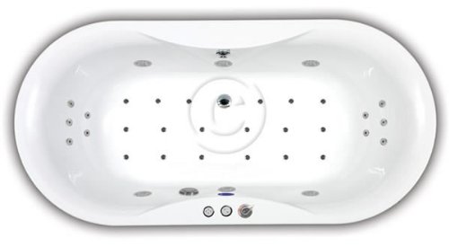 Whirlpool Bath with 6 Chromotherapy Light Jets & Spa, Poseidon 1850x900mm