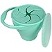 Snack Attack | Toddler Snack Cup Baby Snack Container Collapsible Silicone Snack Catcher Lid No Spill (Tiffany Blue)