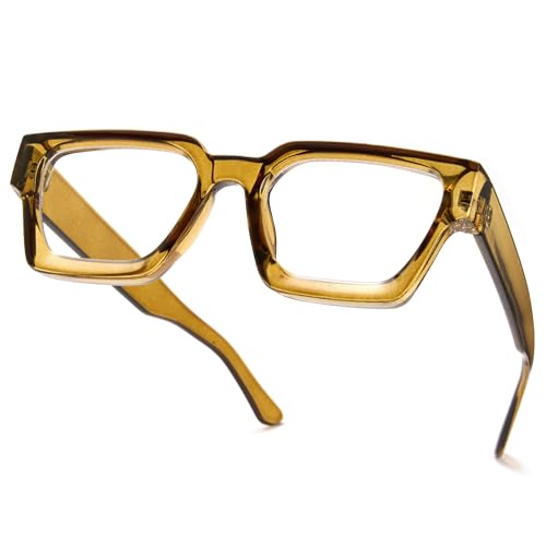 Image of Cyxus 99% Oversized Blue Light Blocking Glasses Women Men Chunky Rectangle Chic Preppy Frame Computer 8143
