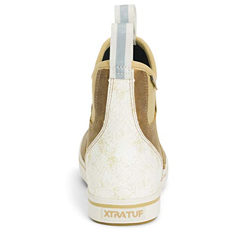 Image of XTRATUF Women's Leather Ankle Deck Boot, Color: Taupe /Scales, Size: 6 (XWAL-901-TAN-060)