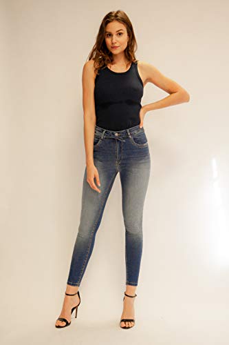 Jeans Skinny, Zune Denim, Feminino, Índigo, 38