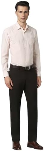 Peter England Men's Slim Fit Full Sleeve Pin-Striped Formal Shirt | Cotton-Rich | Wonder Fabric | Pin Point Oxford