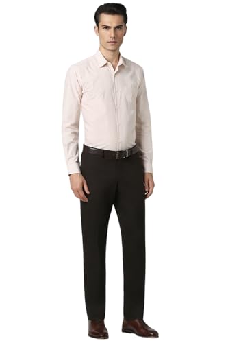Peter England Men's Slim Fit Full Sleeve Pin-Striped Formal Shirt | Cotton-Rich | Wonder Fabric | Pin Point Oxford