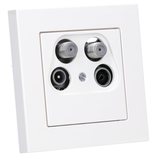 Jung Serie A Komplett-Set Alpinweiß: Antennensteckdose 4-Loch Stichdose ASTRO GUT 400 + A561-4SAT2WW Abdeckung f. SAT-TV-Steckdose Ankaro + A5581BFWW 1-fach Rahmen