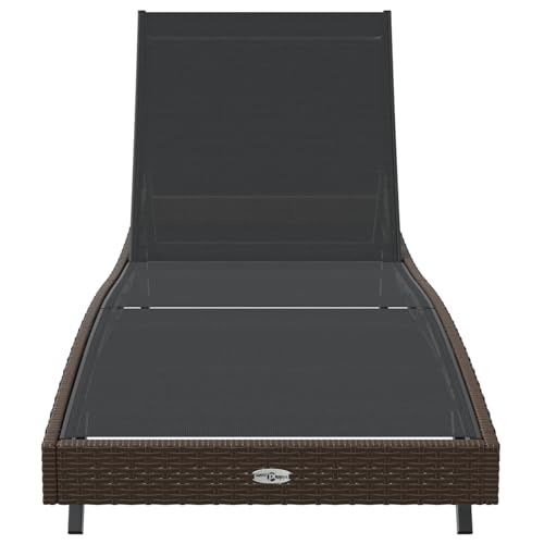 Chaise longue en polyrotin marron résistante aux intempéries et au soleil