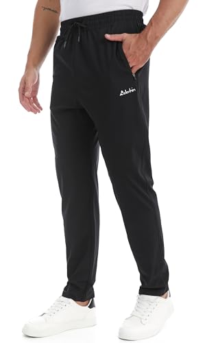 clothin Men's Athletic Pants with Zipper Pockets Running Sweatpants for Jogging Workout Training Lounge Casual Sport