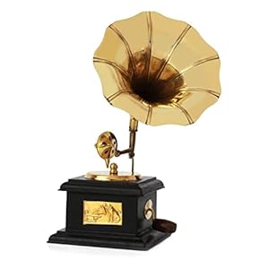 Hashcart Brass Antique Gramophone Dummy – Vintage Gramofono for Office Desk Decor – Shelf | Living Room | Home Accents | Wedding Gifts