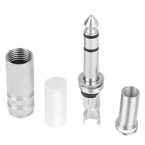 Conectores Jack 1/4" 6.35mm Macho TRS Solder 10 Pzas miniatura 6