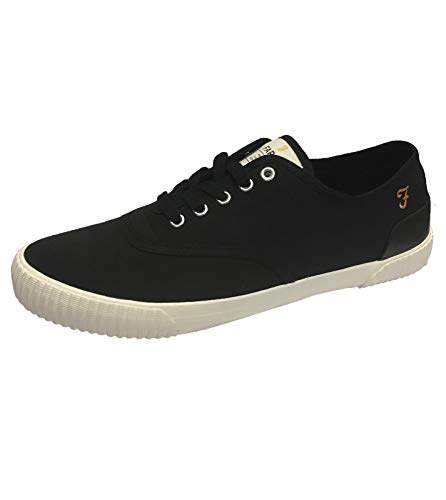 Image of Farah Mens Blink Canvas Trainers Casual Plimsole Shoes Black