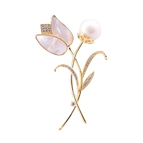 Broche Tulipe anti-glisse pour fixer un châle et décorer un manteau uni