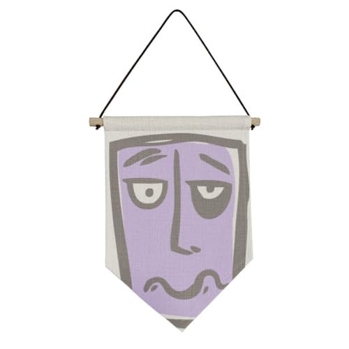 Toile drapeau à suspendre Sing Face Sketch motif faim décoration murale suspendue