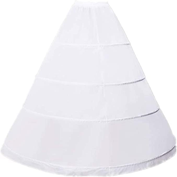 Zoya Creation 4 Ring Hoop Skirt Slips Crinoline Petticoat Long Underskirt for Wedding Bridal Dress Ball Gown for Party and Ethnic Wear White for Women & Girls (4 Ring Size-34 Diameter)