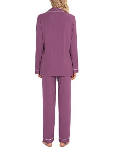 Pjmlifecoco Pajamas Set Long Sleeve Womens Button Down Sleepwear Two Piece Nightwear Soft Pj Lounge Sets S-XXL4